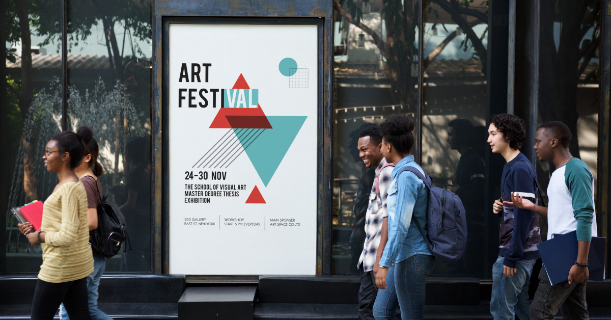 Entertainment business Arts Festival sign