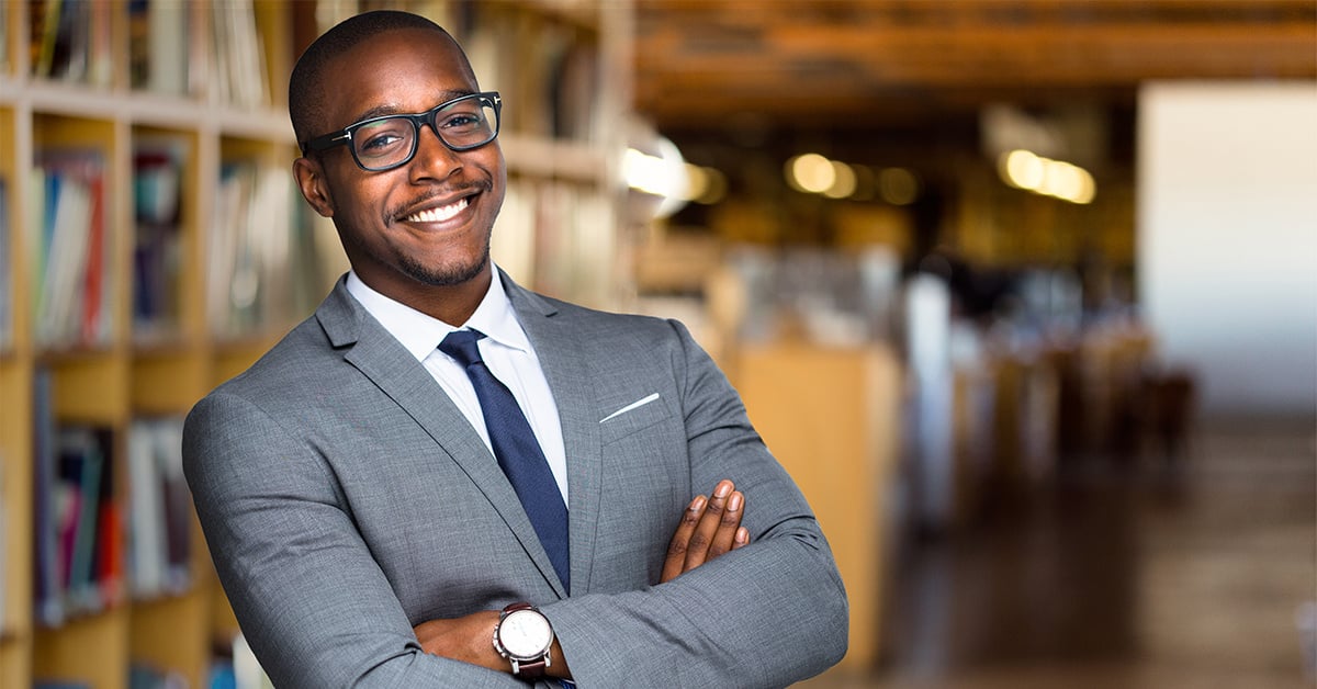 Happy school administrator.