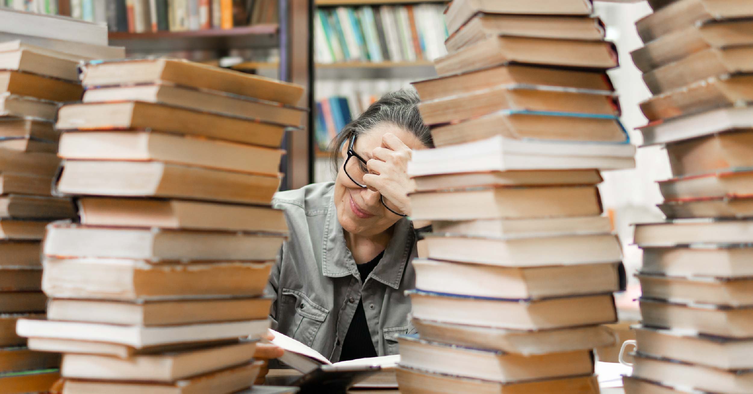 Frustrated person reading