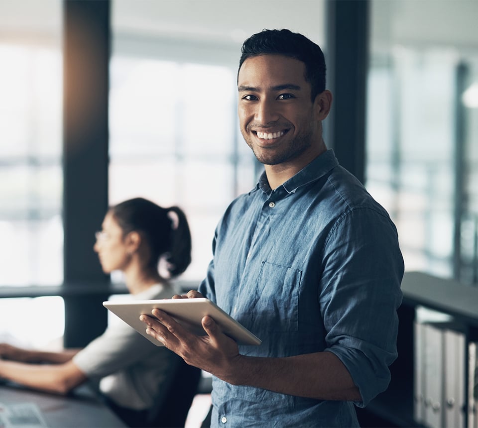 Man smiling at camera