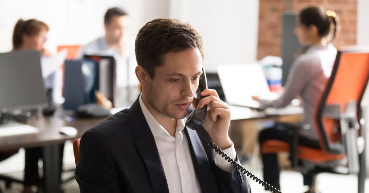 Employee getting a suspicious phone call. 