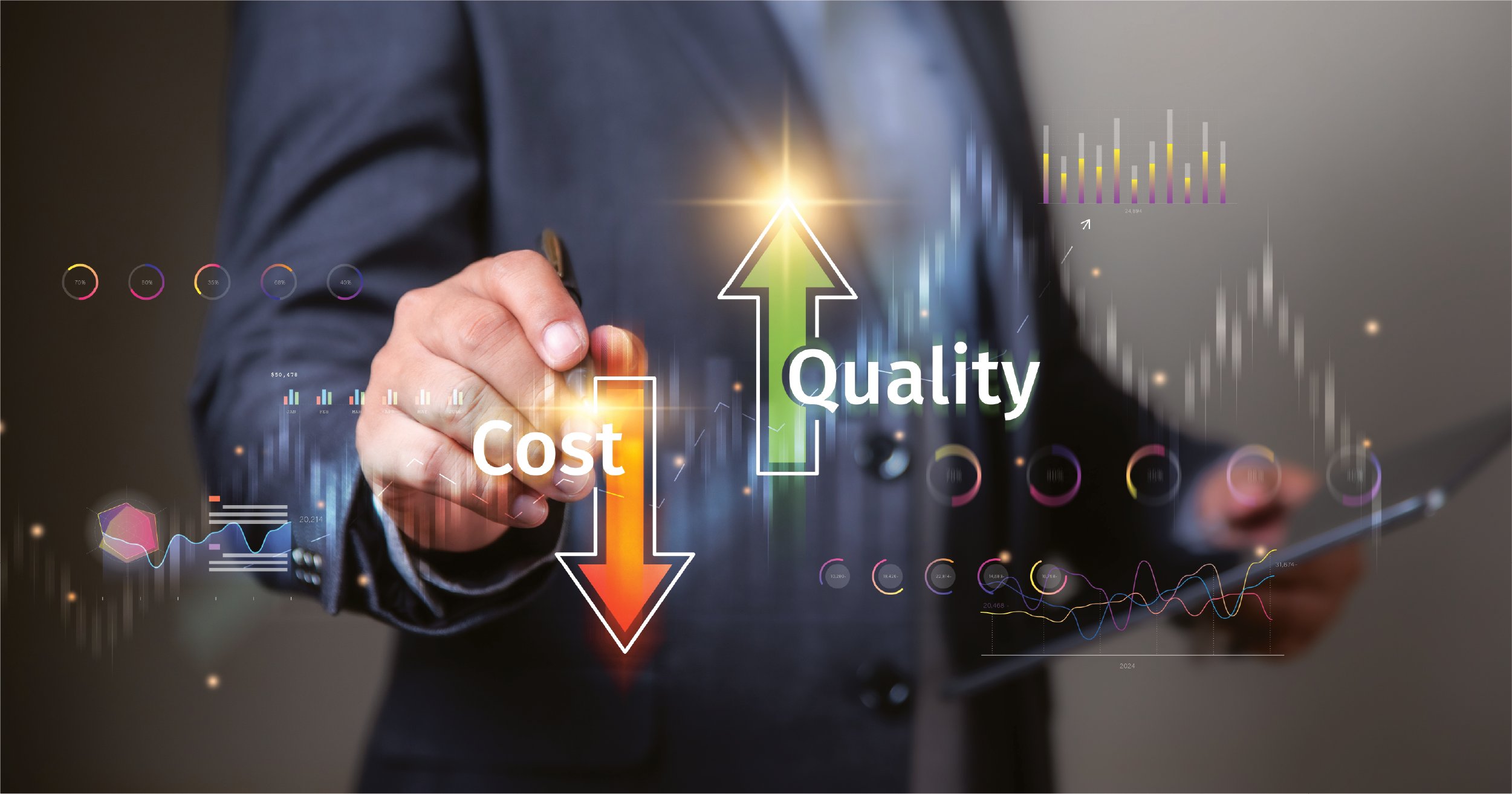 Business owner watching cost go down and quality go up.