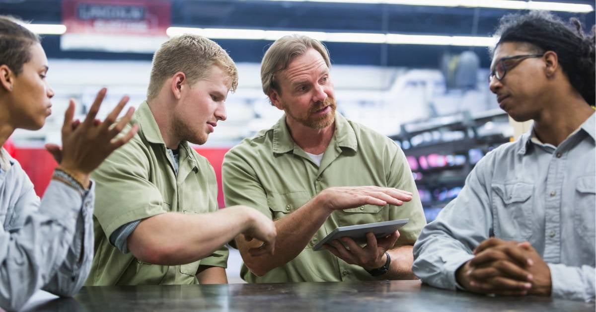 Manufacturing employees receive engaging training on their new business phone system.