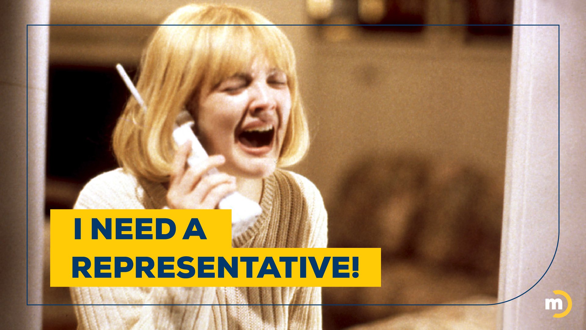 Drew Barrymore screaming on phone