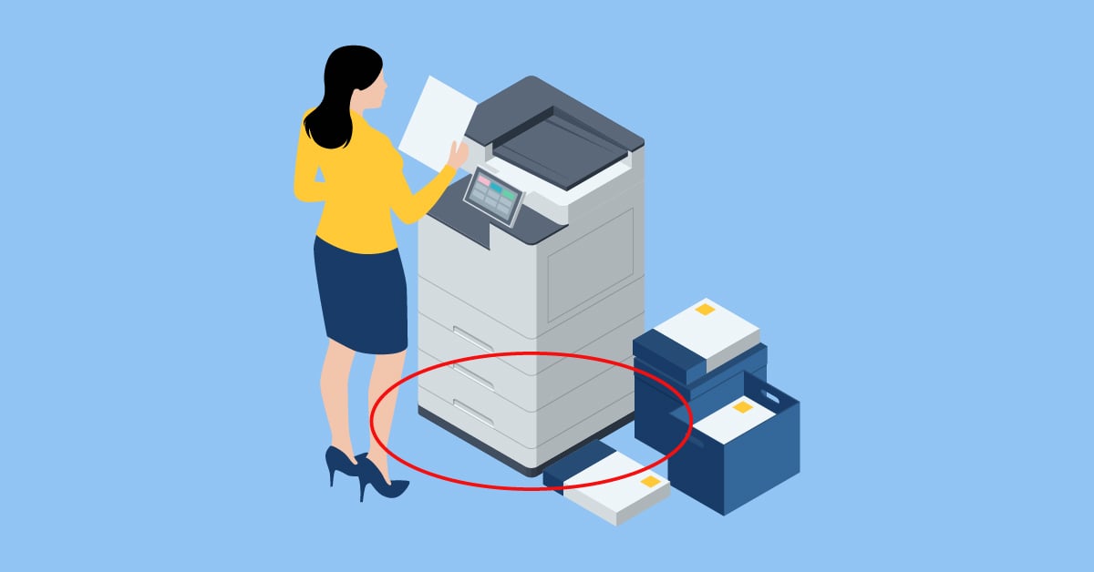 Printer on the floor